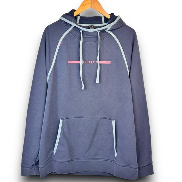 Rhone x Peloton Blue Hooded Sweatshirt Hoodie Biking Spin Cycling Athleisure XL - Picture 1 of 8